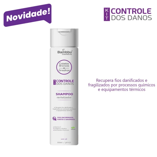 Shampoo Controle dos Danos para cabelos brancos e grisalhos - 300ml