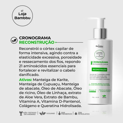 Cronograma Capilar Nutrição e Reconstrução - Tratamento Intensivo para Cabelos com danos Extremos (2 passos)