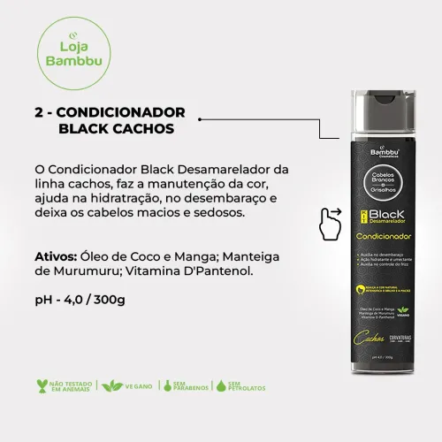 Shampoo para Cabelos Grisalhos Crespos e Cacheados 300ml