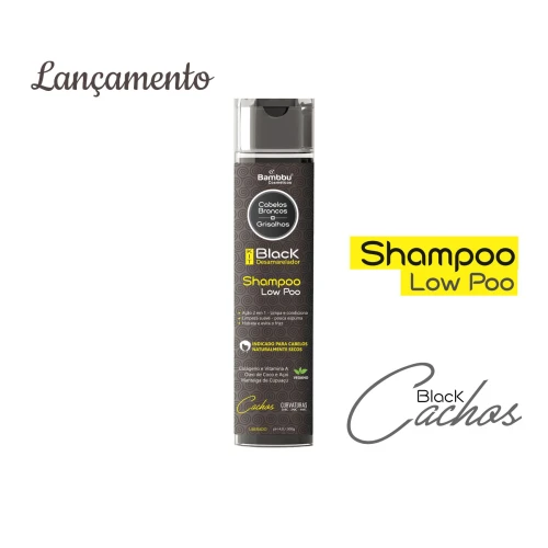 Shampoo Low Poo para cabelos brancos e grisalhos cacheados e crespos 300ml