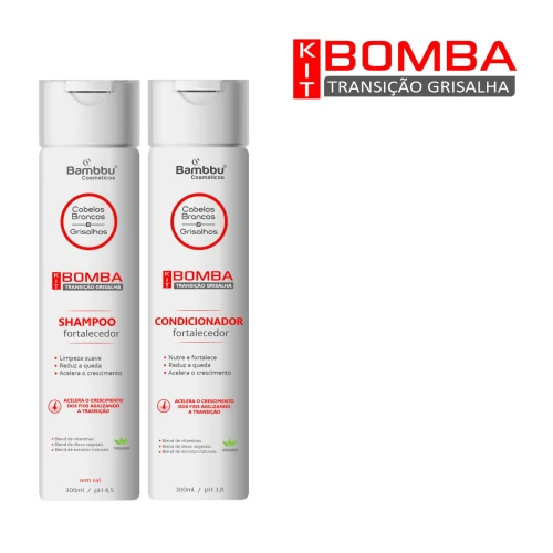Shampoo e Condicionador  Acelerador de Crescimento e Anti Queda 300ml - Kit Bomba (2 passos)
